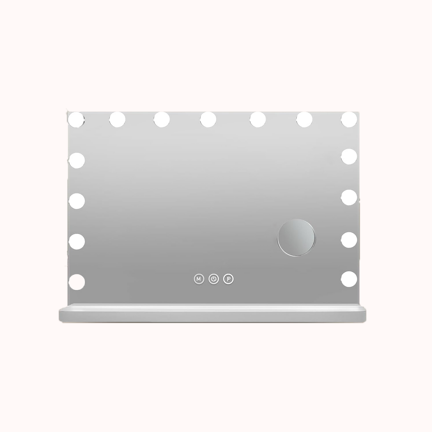 Saliwa Hollywood Vanity Mirror with Lights 58x45cm, 15 Dimmable LED, 3 Light Modes, Makeup Mirror Tabletop & Wall Mounted with USB & 10X Magnification