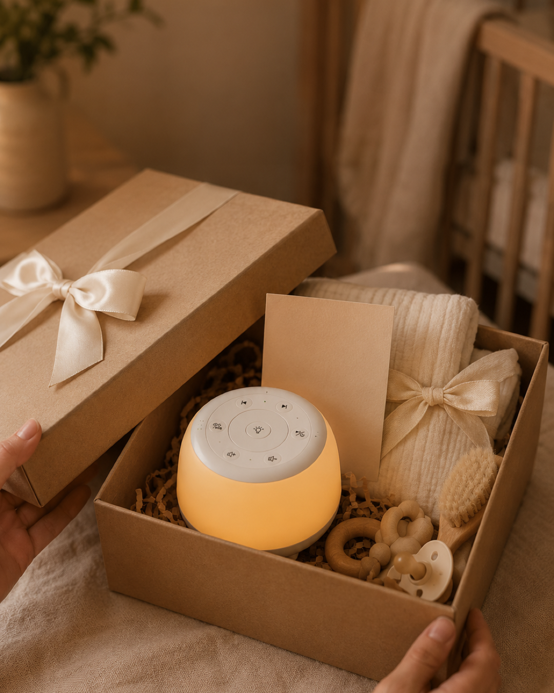 HEYAXA baby sleep and care gift set packaging for new parents
