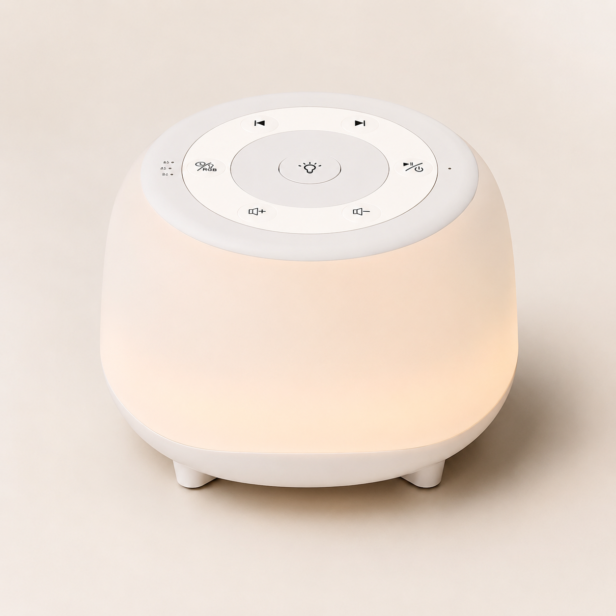HEYAXA white noise sound machine product image on a warm neutral background